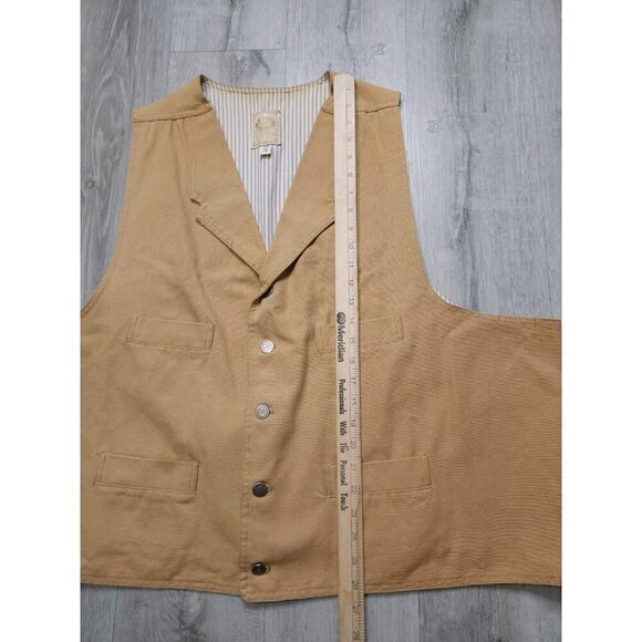 Vintage Wah Maker Frontier Western Striped Canvas Vest Mens‎ 3XL - Picture 11 of 12